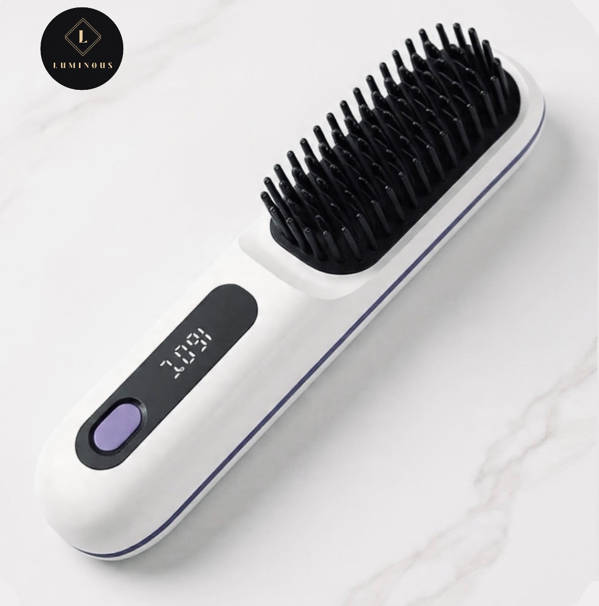 Cordless Hair Straightener Brush – Type-C Rechargeable