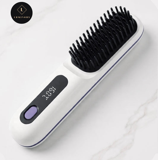 Cordless Hair Straightener Brush – Type-C Rechargeable